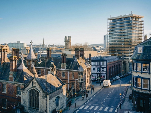 Bradford city on a sunny day
