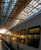 Northern train stationed at Manchester Piccadilly