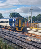 Train at Ashington Station on the Northumberland Line