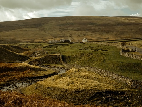 Rolling green hills in the Yorkshire Dales