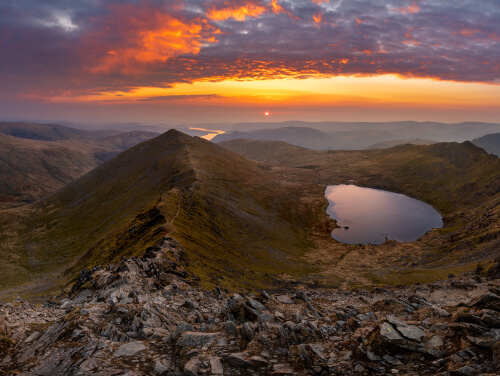 Helvellyn mountain at sunset